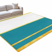 Gold Lines 6x9ft Non Slip Area Rug Blue Color Block Rectangular Geometric Modern Washable&nbsp;Soft Area Rugs for Living Room, Indoor&nbsp;Circle Carpet for Bedroom Dining Room Kitchen
