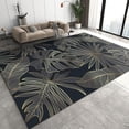 thumbnail image 1 of Gold Lines Palm Leaf Area Rugs, Modern Art Light Luxury Tropical Plants Print Rug, Indoor Non-Slip Kids Rugs, Washable Breathable Durable Carpet For Front Entrance Floor Decor 1x2ft, 1 of 6