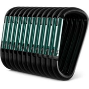 GOLD LION GEAR Gold Lion Carabiner 12 Pack - 3" Aluminum Carabiner D Shape Buckle Pack, Keychain Clip, Spring Snap Key Chain Clip Hook Buckle Black (12 pack - Black)