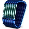 thumbnail image 1 of Gold Lion Carabiner 3" Aluminum Carabiner D Shape Buckle Pack, Keychain Clip, Spring Snap Key Chain Clip Hook Buckle - Blue 3" (6 Pack), 1 of 7