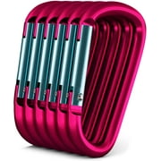 GOLD LION GEAR Gold Lion Carabiner 3" Aluminum Carabiner D Shape Buckle Pack, Keychain Clip, Spring Snap Key Chain Clip Hook Buckle - Pink 3" (6 Pack)