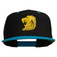 thumbnail image 1 of Gold Lion Embroidered Snapback Cap - Black Teal OSFM, 1 of 5