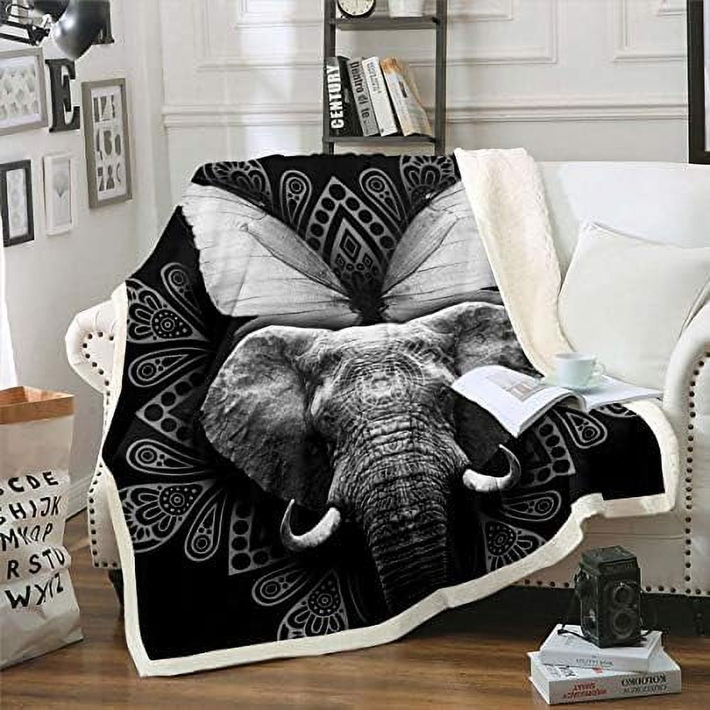 Gold Lion Sherpa Blanket Lion Head Fleece Blanket African Safari