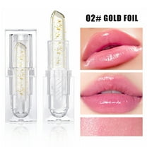 Gold Lipstick, Moisturizing Lipstick, Long-Lasting Waterproof Lip Makeup, Deep Hydration, Activated Color Technology, Fine Glitter, Floral Embedded, Softening and Nourishing formula