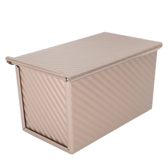 Gold Loaf Pan with Lid Nonstick Bread Baking Pan, Carbon Steel Corrugated Toast Box for Perfect Homemade Bread