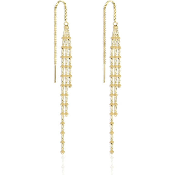 Gold Long Chain Threader Earrings For Women - Fashion Statement Drop Dangle Thread Earrings Jewelry Gift[Z6855]