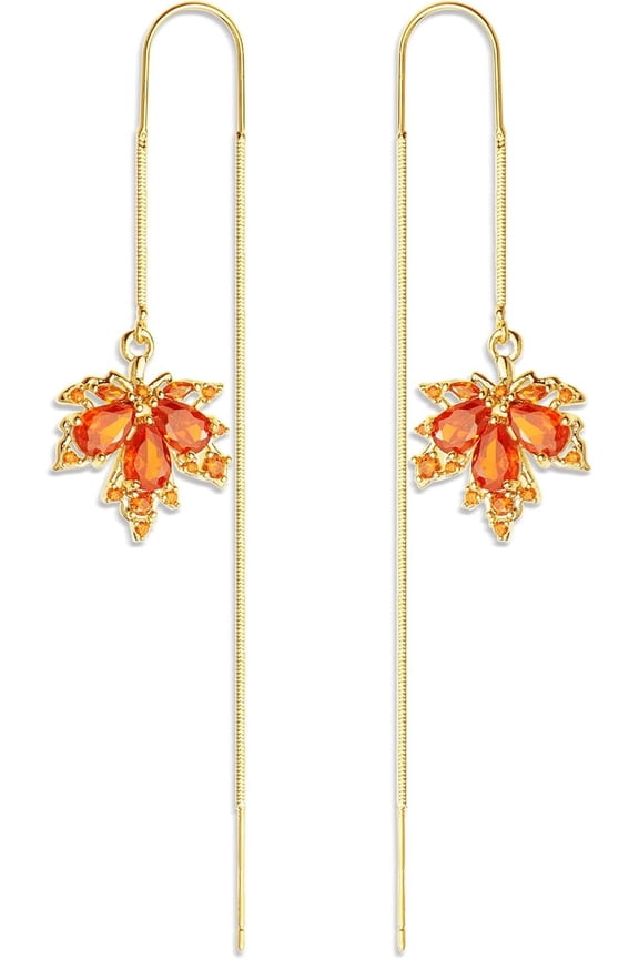 Gold Long Chain Threader Earrings for Women - Fashion Statement Drop Dangle Thread Earrings Jewelry Gift