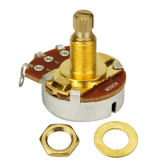 Gold Long Split Brass Shaft ELectric Guitar Bass Volume Tone Control Pots Potentiometer A500K