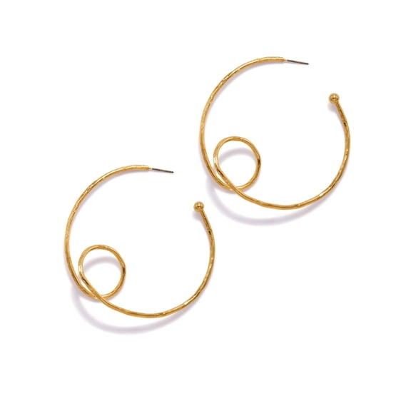 Gold Loop-De-Loop Hoop Post Earrings