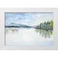 thumbnail image 1 of Gold, Lora 24x18 White Modern Wood Framed Museum Art Print Titled - Lakefront Watercolor, 1 of 4