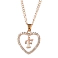 thumbnail image 1 of Gold Love Heart Initial Necklaces for Women 26 Letter A -Z Cubic Zirconia Pendant Necklace Clavicle Chain Choker Jewelry Gift, 1 of 4