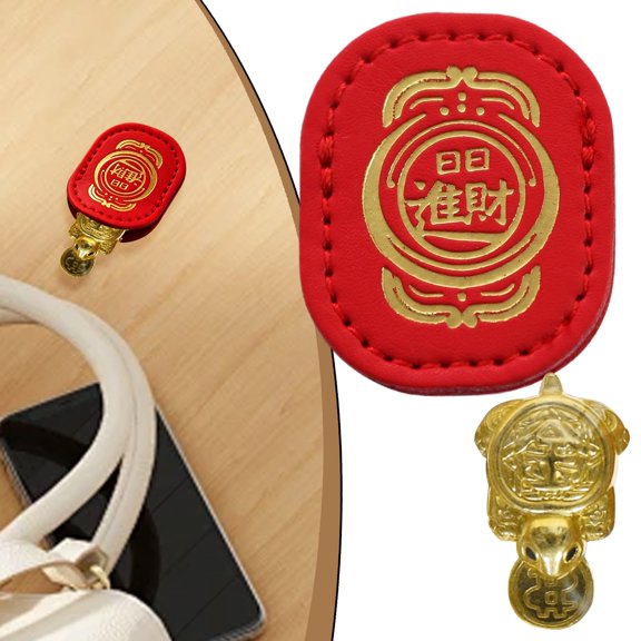 Gold Lucky Turtle Wealth Attraction Charm Feng Shui Auspicious Fortune Ornament Mini Pocket Pendant Talisman with Storage Box for Wallet Handbag Daily Carry Luck Gift (1 Wallet+1 Turtle)