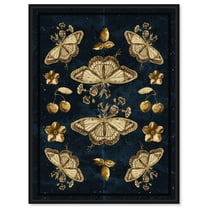 Gold Lux Scarf Elegant Butterfly Canvas Wall Art by Art Remedy, Black Floater Frame, 16"x20"
