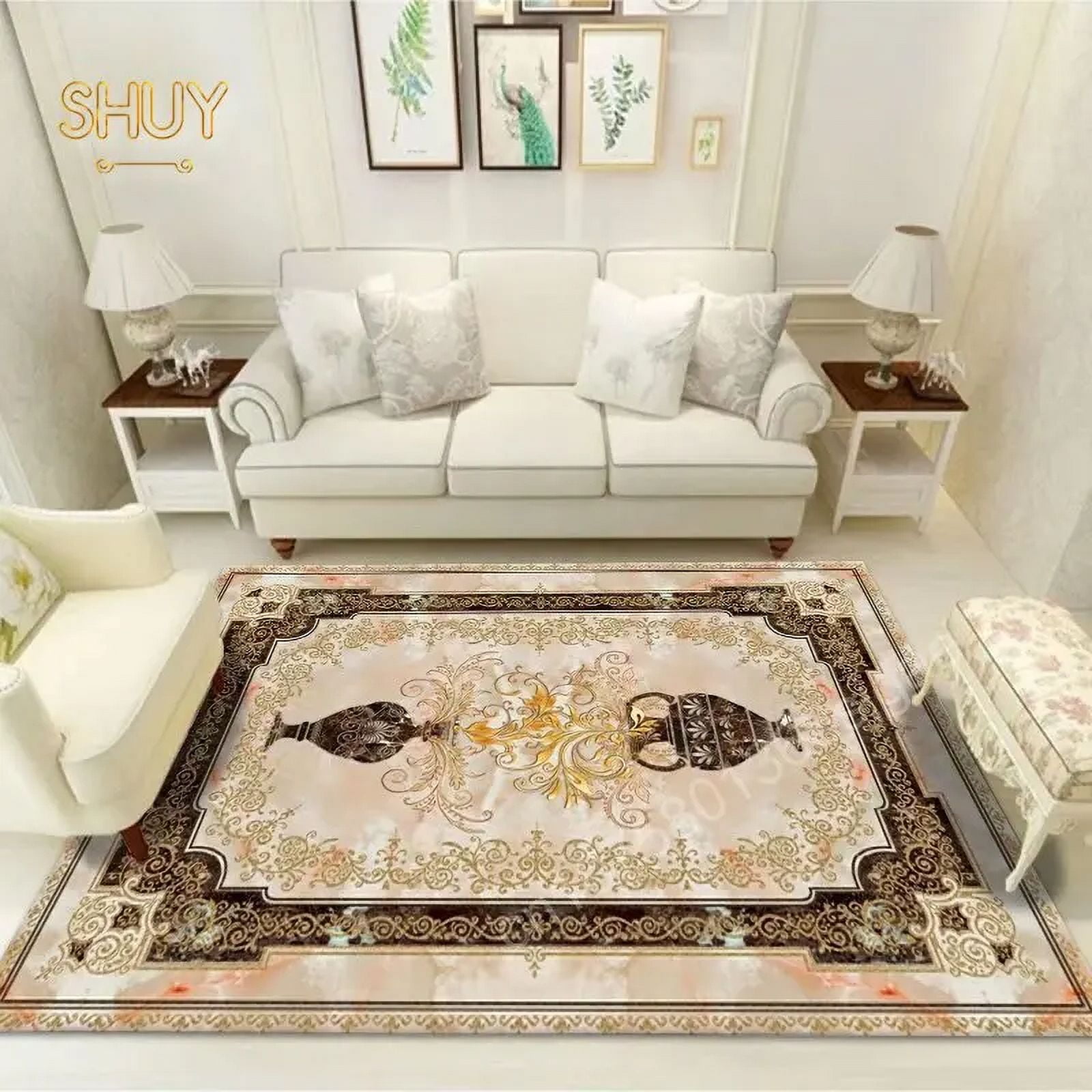 Gold Luxury Carpet for Living Room Sofa ration Large Area Custom High