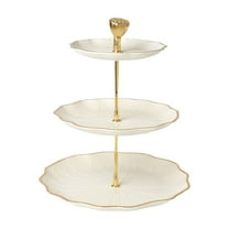 Gold M Large Multi Layer Fruit Tray With Flower Design For Living Room Coffee Table Snack And Fruit Serving