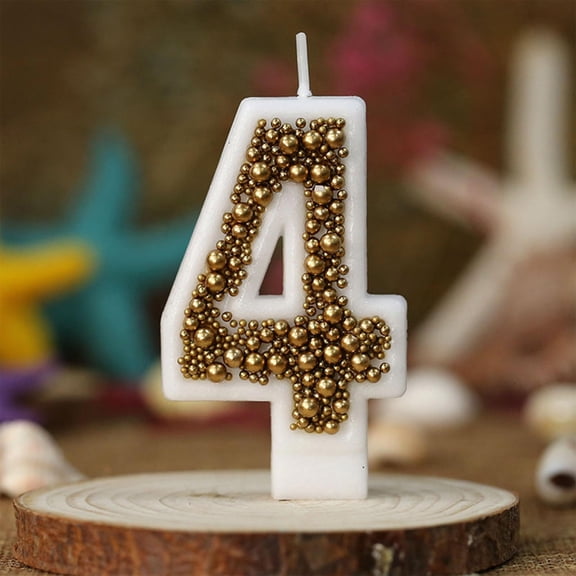 Gold Macaron Pearl Number Birthday Party Candles, Children's Cake Decorations, Scented Candles, Candle Pink Sands