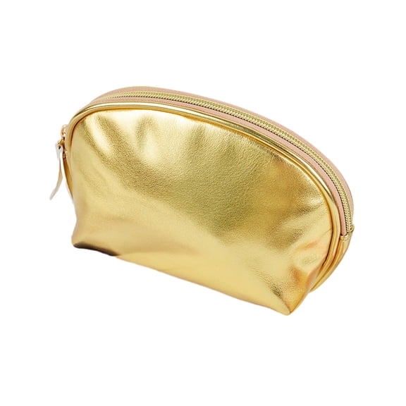 Gold Makeup Pouch for Women Versatile Makeup Case Waterproof Cosmetic Handheld Large Capacity Zipper Bag