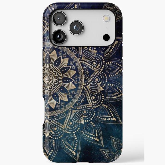Gold Mandala Indian Lace Boho Geometric Pattern Phone Case 17 16 15 14 13 12 11 Pro Max