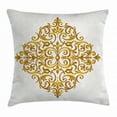 thumbnail image 1 of Gold Mandala Throw Pillow Cushion Cover, Victorian Style Traditional Filigree Inspired Royal Oriental Classic Print, Decorative Square Accent Pillow Case, 16 X 16 Inches, Gold White, by Ambesonne, 1 of 2