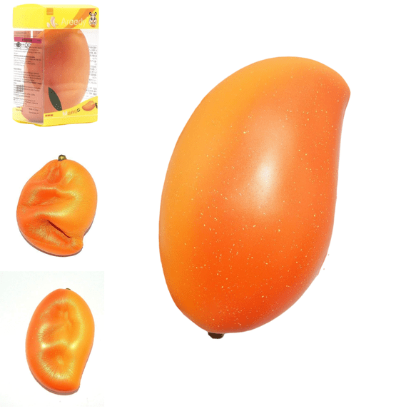 Gold Mango Squishy Slow Rising Scented Colossal Fruit Squishies, Large Jumbo Mango Squishy, Soft Stress Relief Balls, Realistic Fruit Calming Fidget Toys for Adults