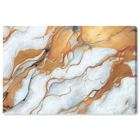 Gold Marble Boho Neutral Abstract Canvas Wall Art by Art Remedy, Gallery Wrapped, 30"x20"