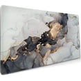 thumbnail image 1 of Gold Marble Extended Gaming Mouse Pad Non-Slip Rubber Base Large White Mousepad 35.4×15.7in with Stitched Edge Waterproof Thick Keyboard Pads Black Computer Desk Laptop Mats for Work Game Office, 1 of 6