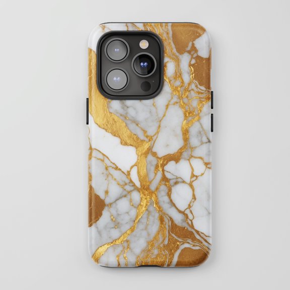Gold Marble For All iPhone Series Tough Phone Case Luxury