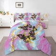 thumbnail image 1 of Gold Marble Queen Comforter Set Purple Butterfly Bedding Set,Teal Marbling Down Comforter Abstract Ombre Ink Fluid Art Quilt Set Aesthetic, 1 of 7