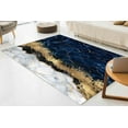 thumbnail image 1 of Gold Marble Rugs, Easy to Clean Rugs, Marble Rug, Navy Blue Marble Rug, Home Decor Rug, Blue Marble Rugs, Wedding Rug, Door Mat Rugs, 2'x3' - 60x90 cm, 1 of 8