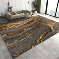 thumbnail image 1 of Gold Marble Texture Area Rug, Golden Brown Abstract Art Soft Washable Rug, Anti-Slip Backing Decorative Rug For Living Room Bedroom Kitchen Dining Room Home Rug 4x6ft, 1 of 6