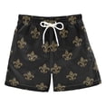 thumbnail image 1 of Gold Mardi-gras Flower Pattern Swim Trunks Board Shorts Beach Pants Bathing Bottoms XL, 1 of 8