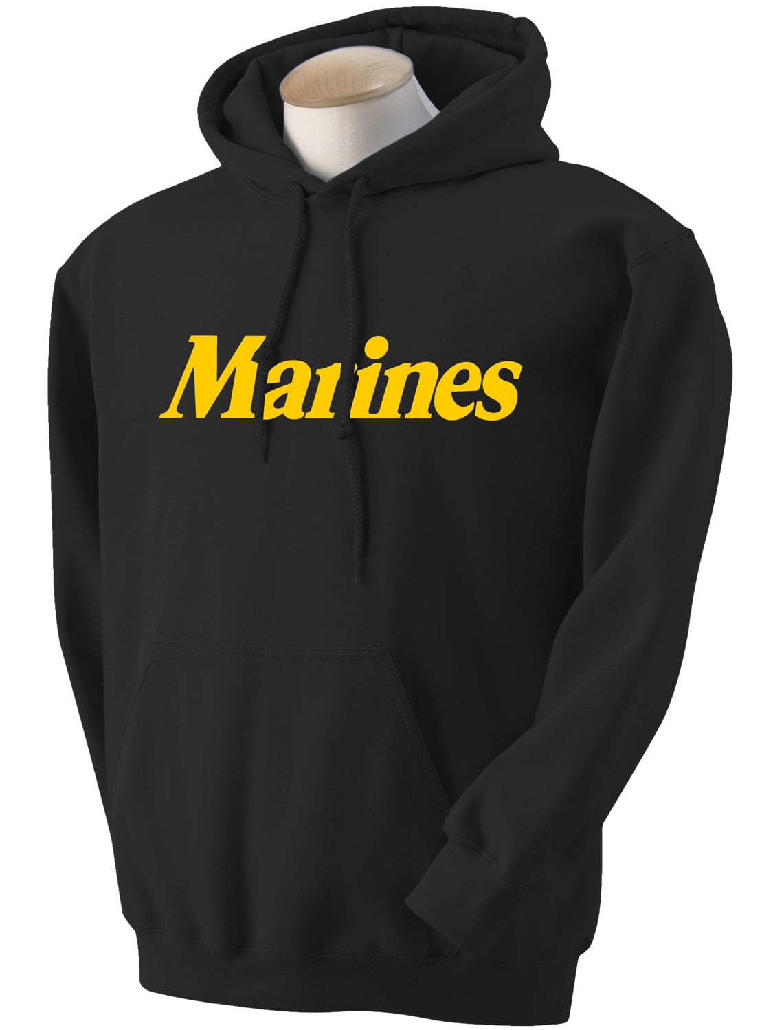 Zerogravitee Black Gold Marines Hooded Sweatshirt - Officially Licensed USMC Apparel
