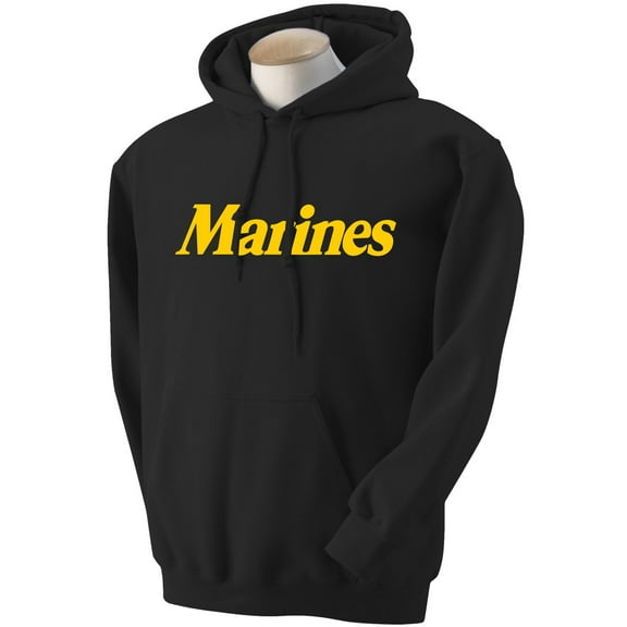Gold Marines Hooded Sweatshirt in Black