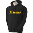 thumbnail image 1 of Gold Marines Hooded Sweatshirt in Black, 1 of 3