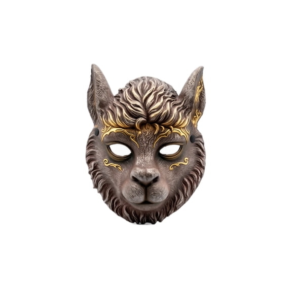 Gold Masquerade Mask 3D Alpaca Animal Mask for Masquerade Party Halloween Event One Size 1 Pack