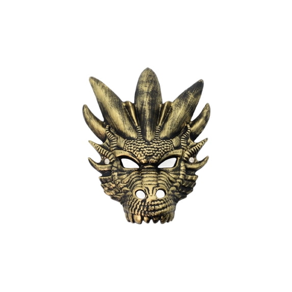 Gold Masquerade Mask Scary Dragon Mask 13 Inch Halloween Mask Accessory for Masquerade Party Halloween Themed Event, 1 Pack
