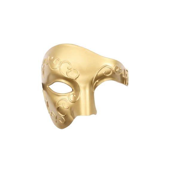 Gold Masquerade Mask for Men, Vintage Half Face Masquerade Mask for Masquerade Party, Elegant Mens Mardi Gras Mask, Single Gold