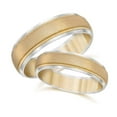 thumbnail image 1 of Pompeii3 Gold Matching His Hers Two Tone Wedding Band Ring Set, 1 of 5
