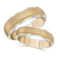 thumbnail image 1 of Pompeii3 Gold Matching His Hers Two Tone Wedding Band Ring Set, 1 of 5