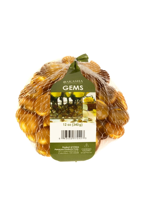 Gold Matte Metal Glass Gems 12 oz.