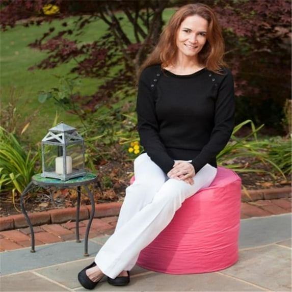 Gold Medal 1BF11985122 Outdoor-Indoor Weather Resistant Ottoman - Hot Pink