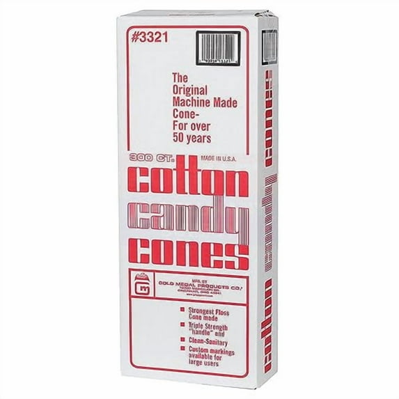 Gold Medal GM3321 Plain Cotton Candy Cones (Pack of 300)
