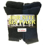 Gold Medal International The Job Site Working Mans Socks 6 Pack Women/Adult shoe size 6-12  Casual THEJOBSITE-BLNACH Black/Navy/Charcoal