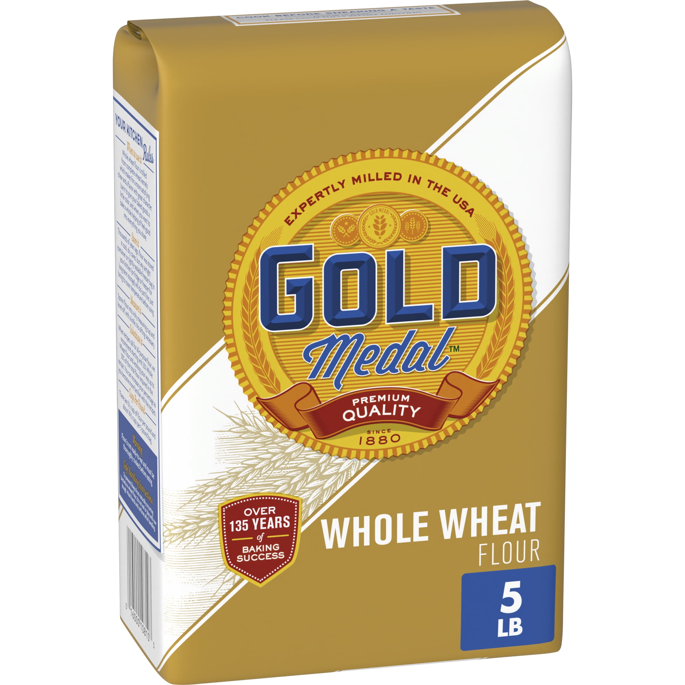 Gold Medal Premium Quality All Natural Whole Wheat Flour, 5 lb