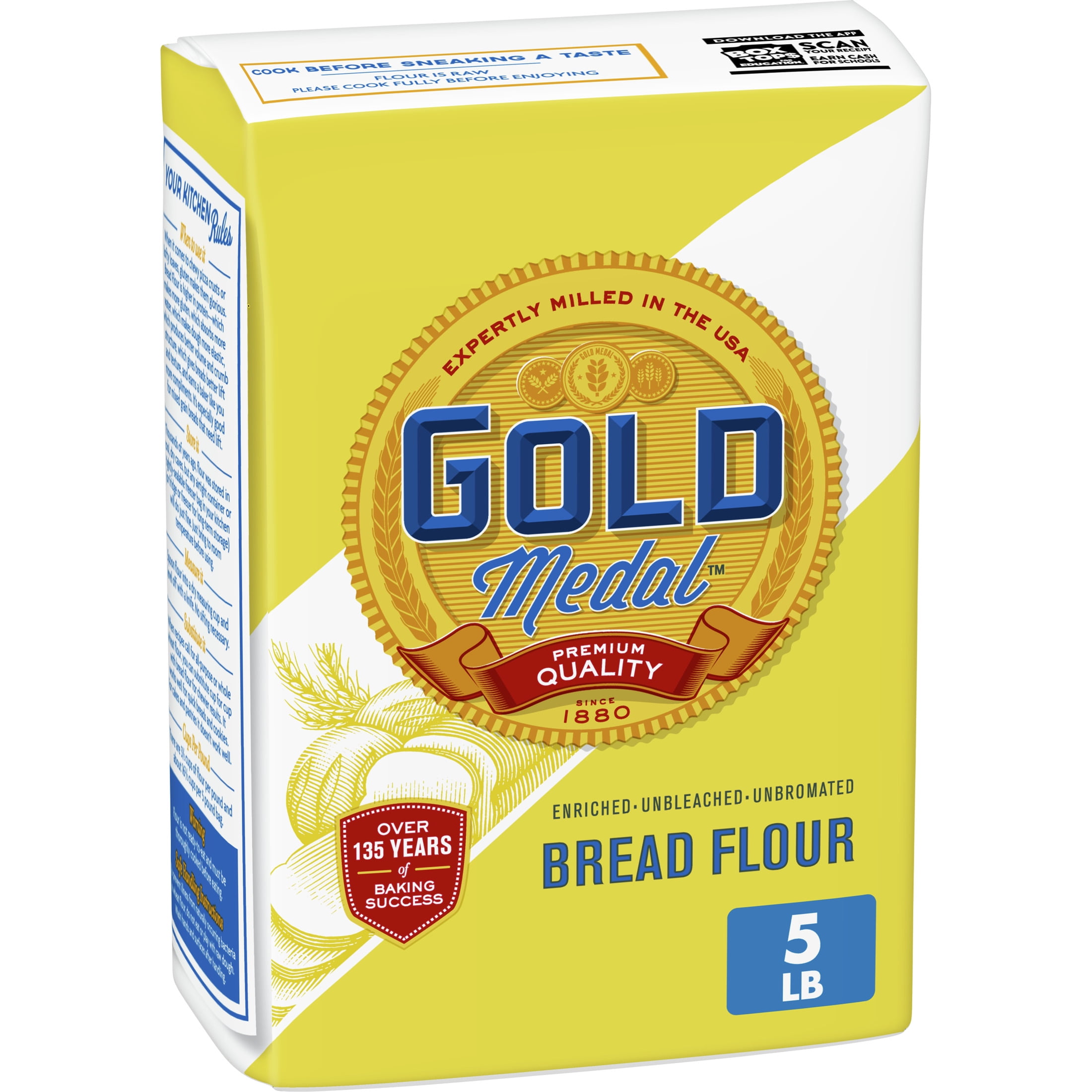 Gold Medal Premium Quality Bread Flour for Baking 5 lb