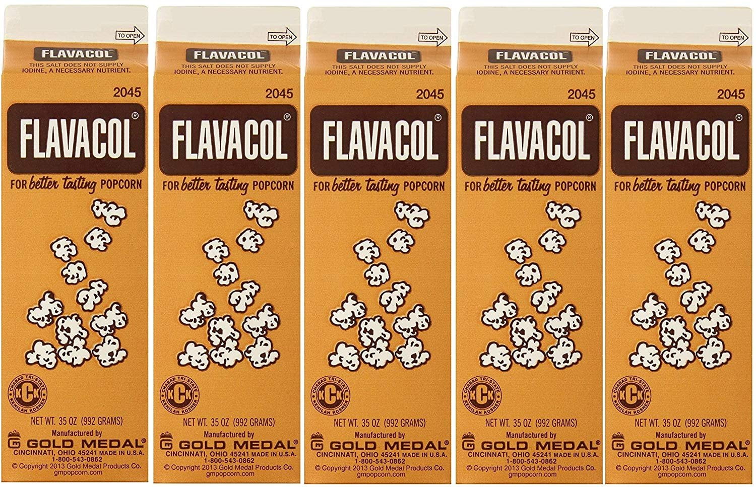 Gold Medal Products 5-pack Gold Medal Prod. 2045 Flavacol Seasoning RcYQlO Popcorn Salt 35oz., 5 Pack — Residential Use, Standard Application