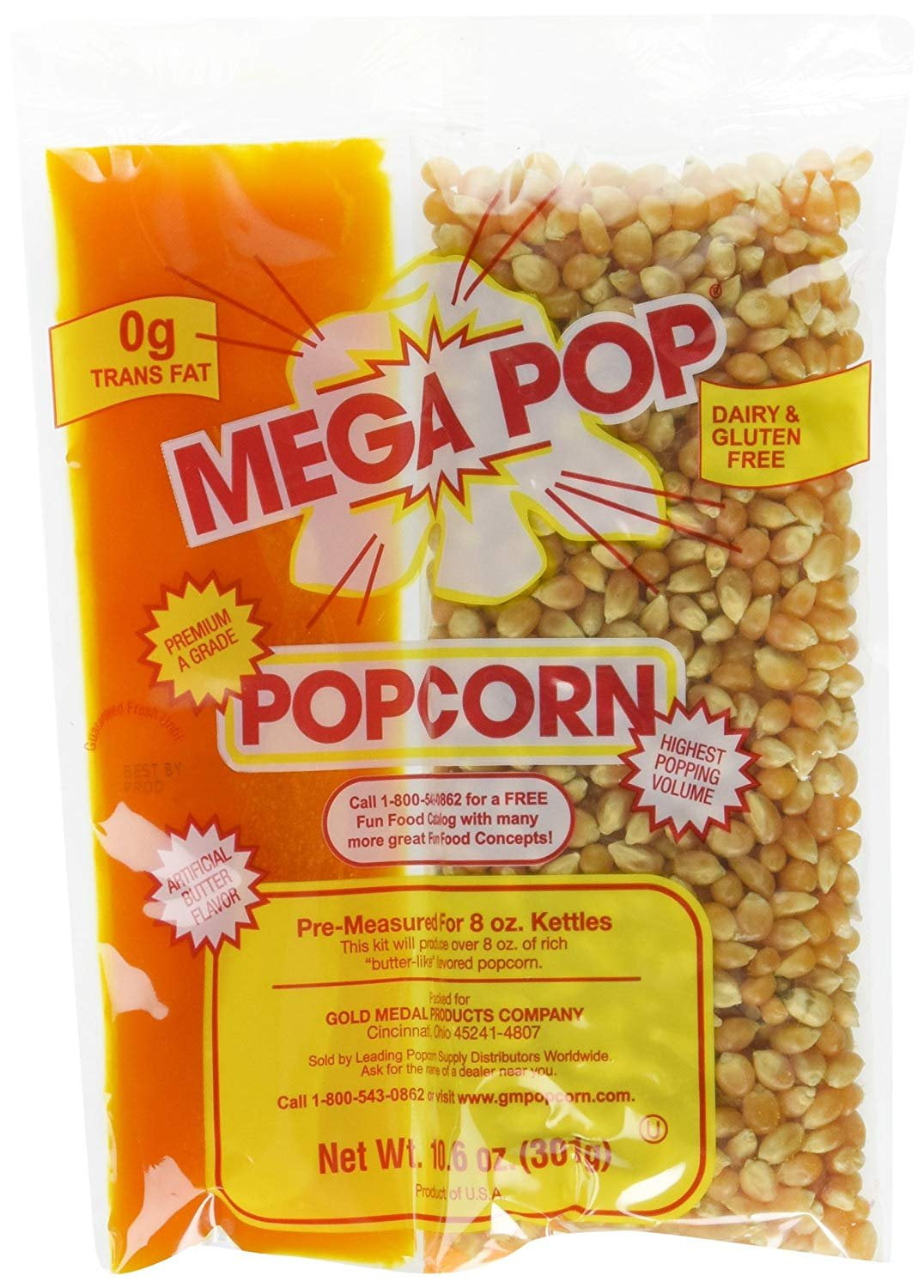 Gold Medal Products Popcorn Coconut Oil Kit Butter Flavor - Pre-Measured - 24 Kits, 10.6 oz — Construction & DIY Use, Standard Hardware Spec