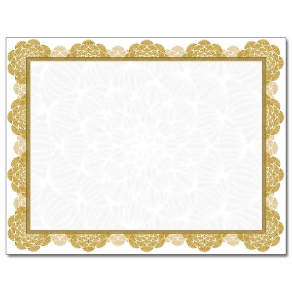 Gold Medallion Laser & Inkjet Certificate Border Paper, 100 Sheets