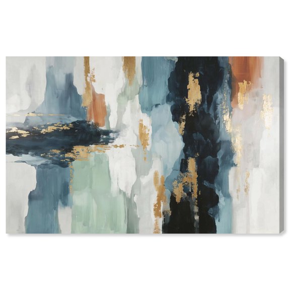 Gold Meets Indigo II Canvas Print Green Wall Art by Art Remedy, Gallery Wrapped, 30 x 20