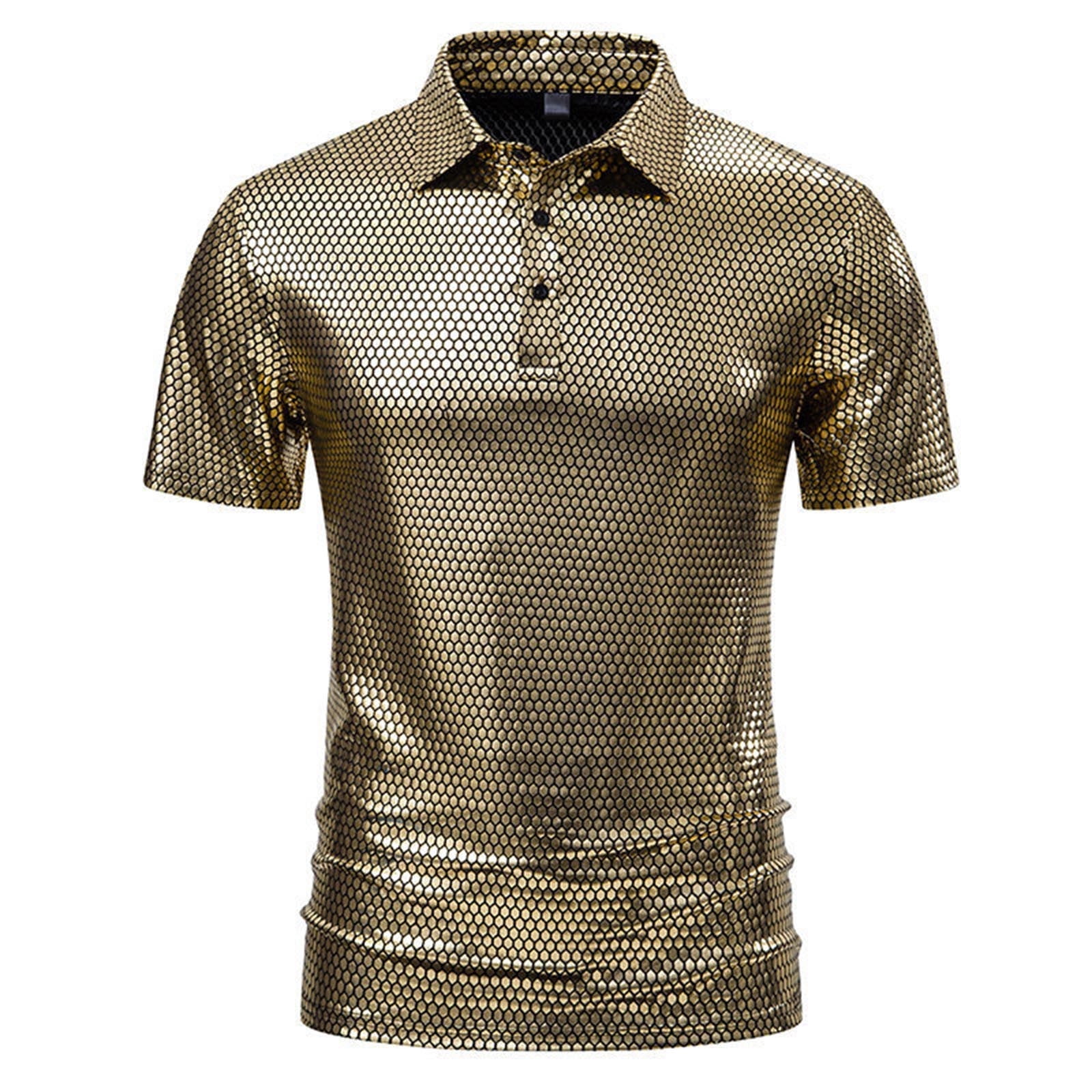 Gouden Pailletten Party Blouse Heren